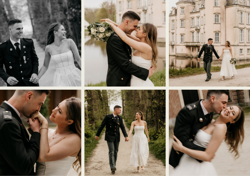 Moodboard van burgerlijk huwelijk aan het Kasteel van Poeke